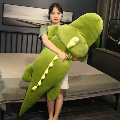 60-130cm New Green/Pink Alligator Plush Toys Kawaii Stuffed Animal Long Pillow Cushion Crocodile Doll Kids Baby Birthday Girl