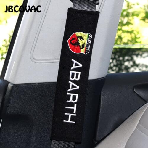 2pcs Car Interior Accessories Protection Shoulder Seat Belt Cover Car Styling Case For Fiat 500 Viaggio For Abarth Punto 124 125