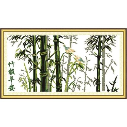 Bamboo announcing peace(half view) cross stitch kit 14ct 11ct count print canvas stitching embroidery kits
