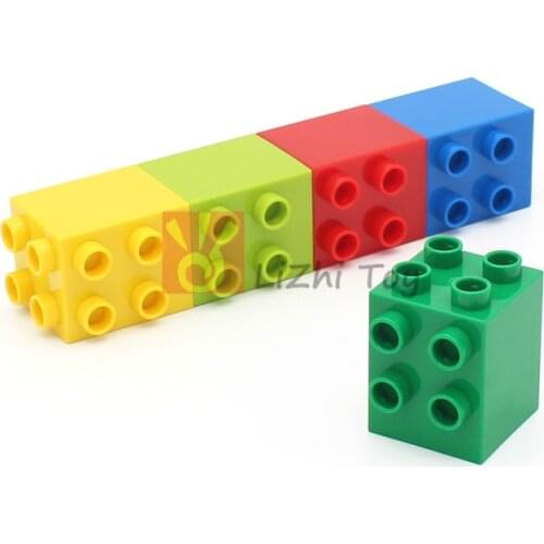 MOC DIY Large Building Block Brick Modified 2x2 with 4 Studs on 1 Side Big Size Assembled Accessories Bulk Part Children Toys