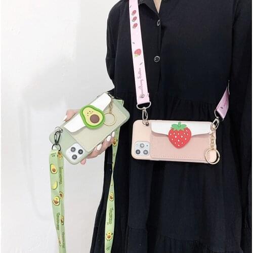 Cartoon Leather Wallet phone case for Huawei Mate 10 20 30 Lite 40 P Smart Z S Plus Y6s Y7 Y8P Y9A Prime Necklace strap Cover