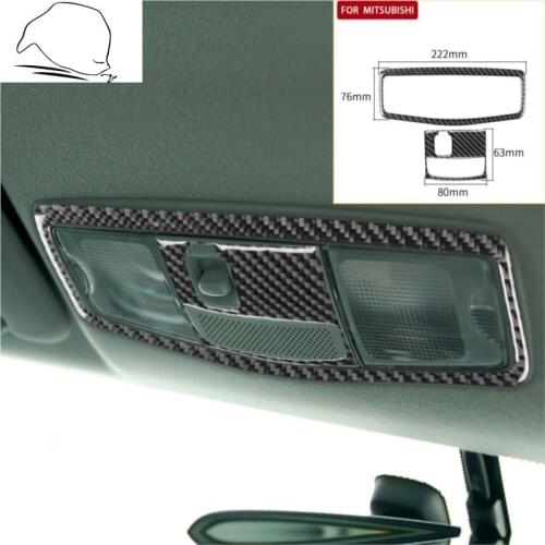 For Mitsubishi Lancer EVO X MR 2008-2015 Overhead Accent Reading Light Panel Frame Carbon Fiber Sticker Trim Car Accessories