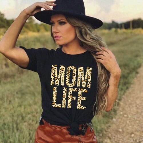 Harajuku Tees Female Short Sleeve Round Neck Aesthetic Vintage Tops Mom Life Letter Print Women Summer T-shirts
