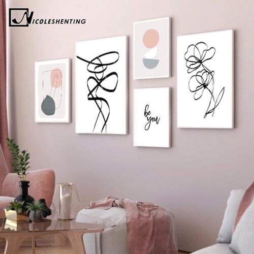 Geometric Abstract Shape Print Canvas Wall Art Poster Line Drawing Painting Nordic Decoration Picture Scandinavian Home Decor