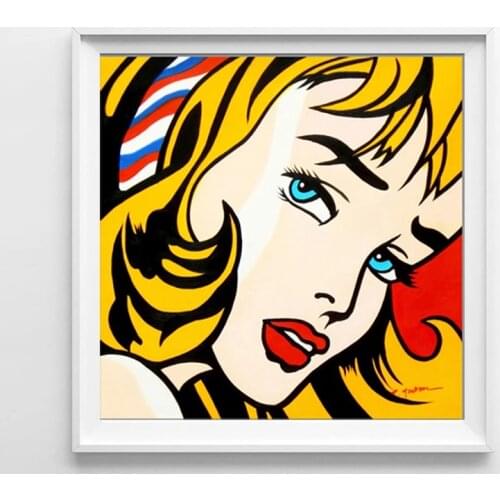 Canvas Painting Roy Lichtenstein Pop Art Posters and PrintsAbstract Art for Living Room Square Wall Art Pictures Home Decor