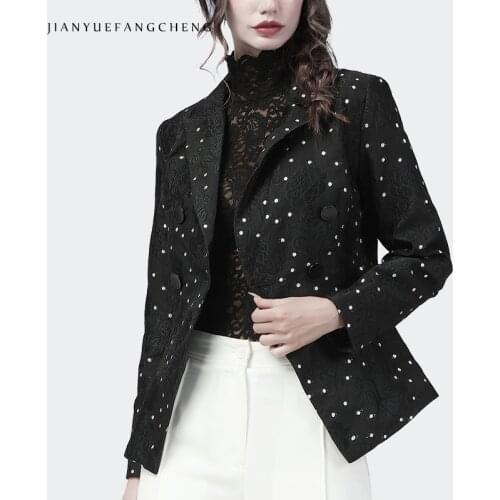 Jianyuefangcheng Women's Double-breasted Blazers