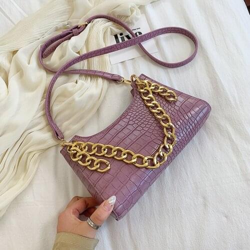 Stone Pattern Pu Leather For Women 2020 Summer Chain Design Small Shoulder Simple Luxury Handbags Crossbody Bag
