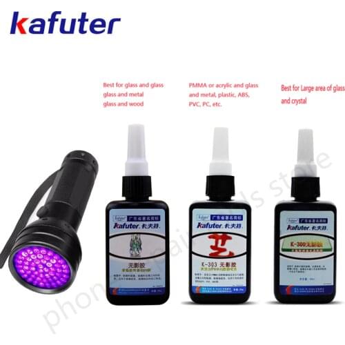 Strong 50ml Kafuter UV Glue Curing Adhesive K- 303 300 51LED UV Flashlight UV Curing Adhesive Crystal Glass and Metal Bonding