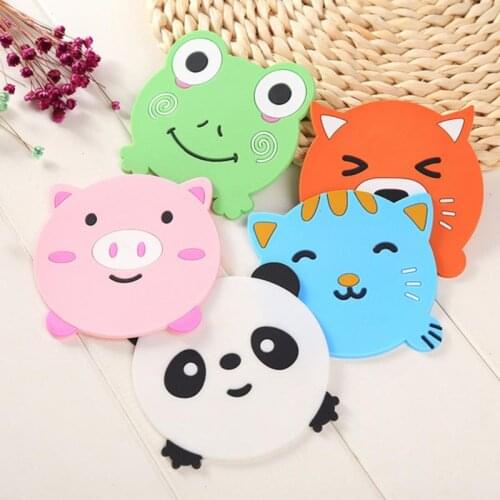 1pc Dinner Table Cup Mats Animal Cartoon Shape Silicone Coaster Coffee Pads Kitchen Accessories Table Decoration Accessories
