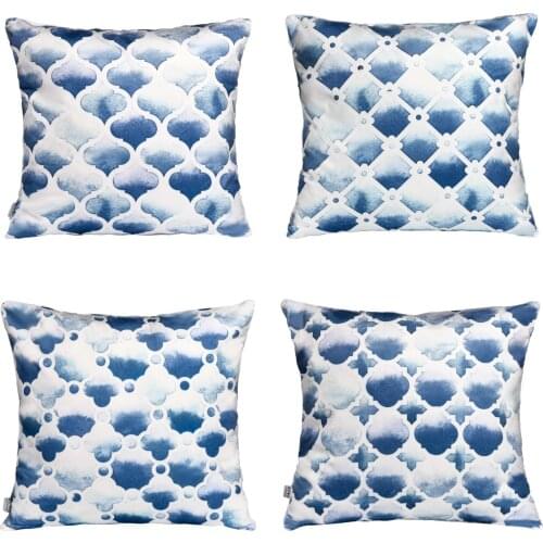 MERRYLIFE 4pcs Fresh Ocean Pattern Waist Pillowcase Hot Modern Nordic Geometric Print Cushion Case Sofa Bed Decorative Pillows