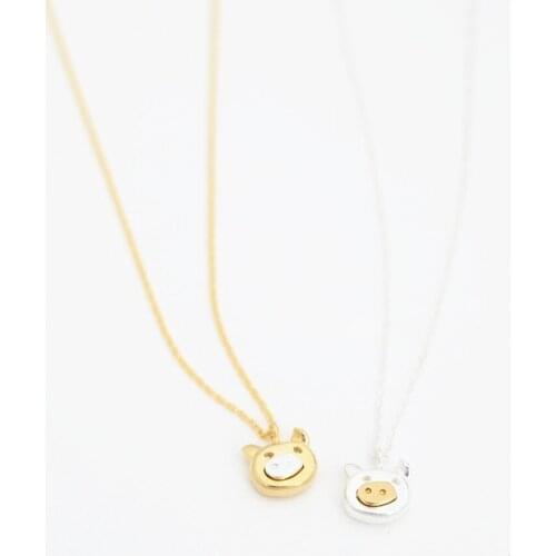 Fashion pig pendant necklaces The creative pig face and pig nose color pendant necklaces Animal necklaces