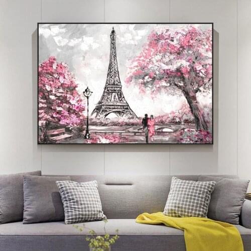 Paris Street View Wall Art Canvas Paintings For Living Room Paris Tower Modern Posters And Prints Wall Pictures For Home Decor