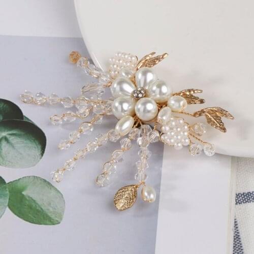 Shoe Clip Crystal Pearls High Heel Decoration Beads Floral Charms DIY Shoes Women Lady Elegant Fashion Buckle Removable Clips