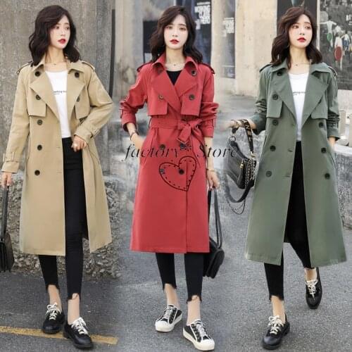 Coat Korean Windbreaker Women Long Fashion Tide Lapel Double-Breasted Temperament Slim Slimming Jacket 2020 Spring New