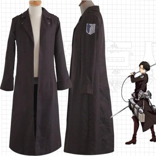 Attack on Titan Levi Ackerman Cosplay Costume Eren Trench Heichov Coat Japanese Anime Shingeki no Kyojin Overcoat Men Women Cape