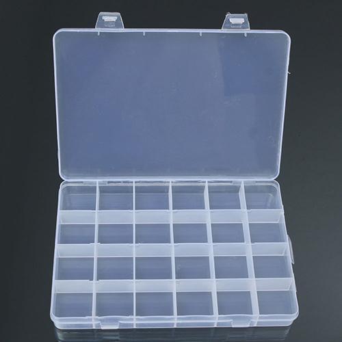 24 Compartments Plastic Box Case Jewelry Bead Storage Container Craft Organizer Jewelry Packaging Display