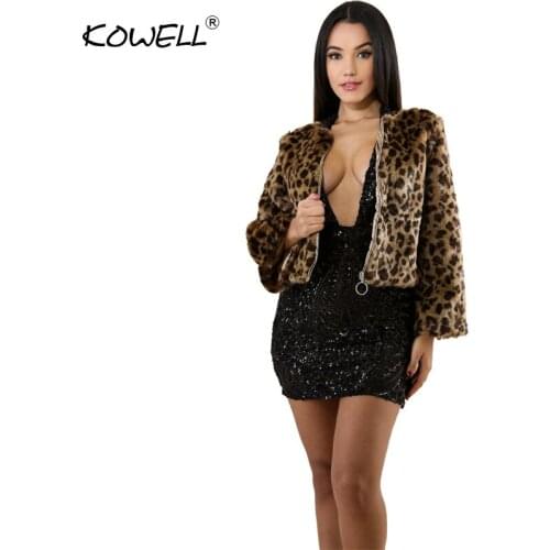 Luxury Faux Fur Coat Leopard Print Winter Jacket Turn Down Collar Slim WomenS Outerwear Casaco Feminino Ropa Invierno Mujer