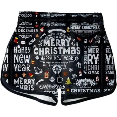 Christmas 3D Printed Women Shorts Fashion Streetwear Shorts 2019 New Arrival Hot Sale Girls Casual Streetwear Summer Wear
