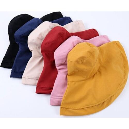 Anti-UV Wide Brim Cotton Linen Sun Hat For Women Vacation Summer Panama Foldable Bucket Hat Large Brim Korean Beach Sun Hat