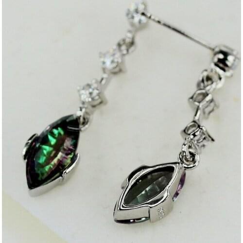 SHUNXUNZE Luxury vintage Charms Engagement Wedding Earrings For Women christmas gifts Rainbow Cubic Zirconia Rhodium Plated R718