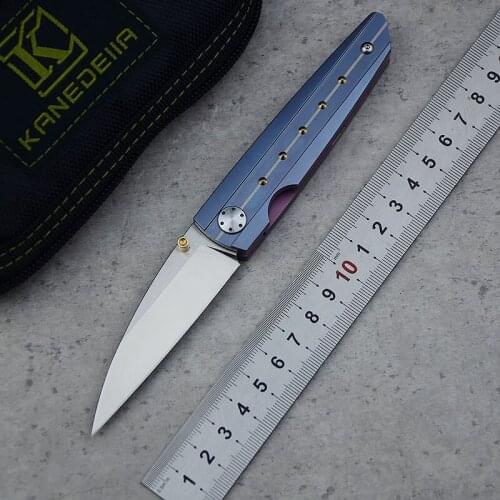 Kanedeiia RS High Hardness M390 Blade Tactical Folding Knife Titanium Handle Cycling Camping Fruit Pocket EDC Outdoor Tools
