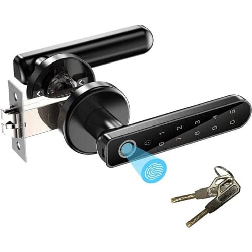 Fingerprint Door Lock,Keyless Entry Door Lock with Handle, Passcodes,Fingerprint,And Keys Unlock,Easy to Install