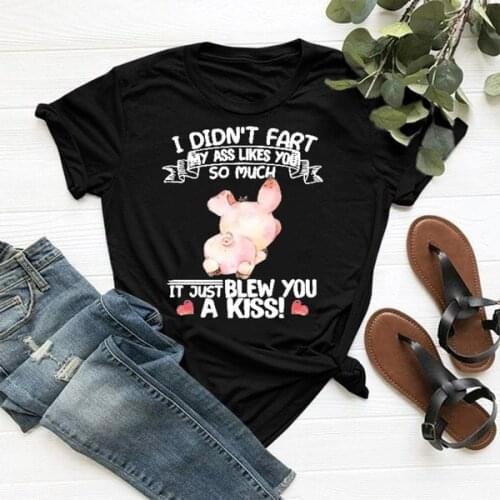 Pig Letter Print Women T Shirt Short Sleeve O Neck Loose Women Tshirt Ladies Fashion Tee Shirt Tops Clothes Camisetas Mujer