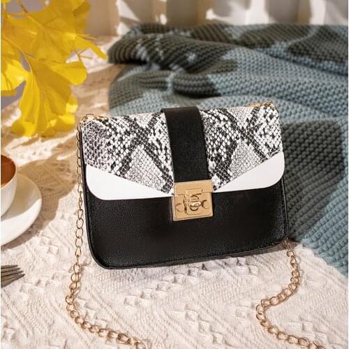 Ladies Fashion Shoulder Bag Luxury Designer Serpentine Handbag Women Chain Hasp Messenger Bags Leather Small Square Bolso Mujer