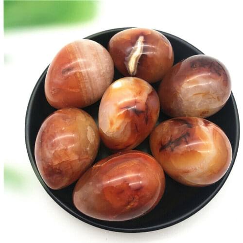 1pc Medium Natural Red Orange Carnelian Agate Egg Shaped Geode Polished Stones Natural Stones and Minerals