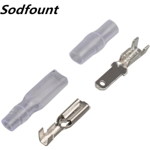 100sets Brass tinned PVC sheath 2.8mm male and female mating terminal crimping 0.2-0.75mm2