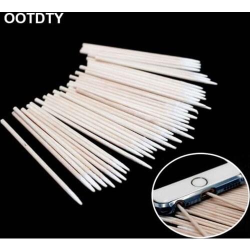 100Pcs Cotton Disposable Stick Clean Tool for AirPods Earphone Phone Charge Port