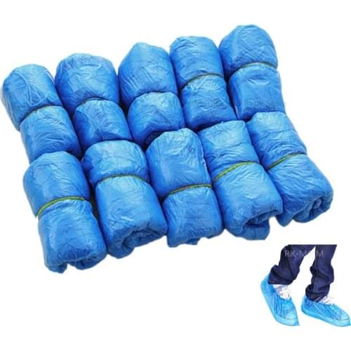 100PCS Waterproof Boot Covers Plastic Disposable Shoe Covers Overshoes
