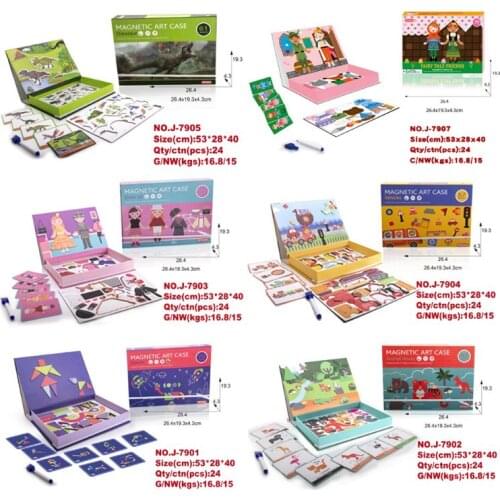 2020 New Magnetic 3D Puzzle Montessori Tangram Game Drawing Kids Educational Learning Toy