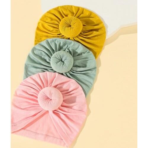 3Pcs Baby Accessories For Newborn Toddler Kids Baby Girl Boy Turban Cotton Beanie Hat Winter Cap Knot Solid Soft Hospital Caps
