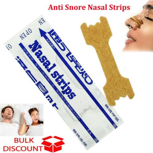 50 Pcs Anti-Snoring Nose Better Breath Nasal Strip Nose Ventilation Sticker Pads Stop Snoring Relieve Stress Nasals