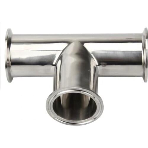51mm O/D 304 Stainless Steel Sanitary Ferrule 3 way Tee Connector Pipe Fitting 2" Tri Clamp