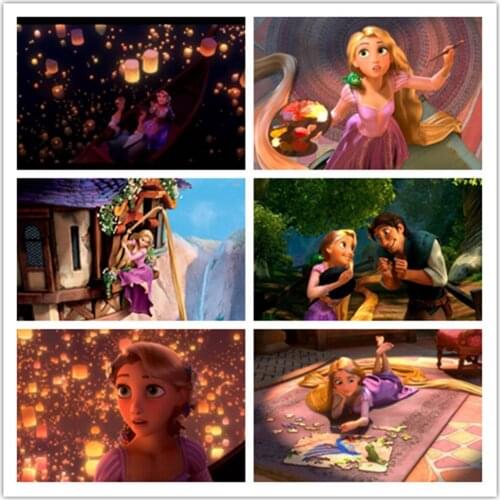 5D DIY Diamond Painting Mosaic Cross Stitch Kits Long Hair Princess Diamond Embroidery Full Round Kids Home Decor Painting Gift