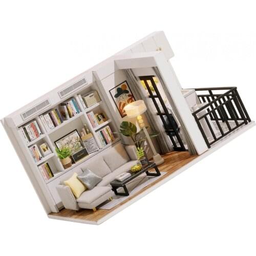 DIY Large Wooden Children Doll House Kit Play Dollhouse Living Room