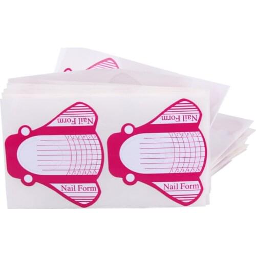 100Pcs French Nail Art Extension Forms Tips Acrylic UV Gel DIY Guide Tool Nail Form New Nail Art Tips Plane Shape Professional