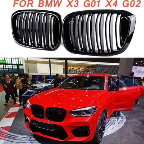 Gloss black Front Kidney Grille Slat Style Grill for For BMW X3 G01 X4 G02 for BMW X4 25I 30I 2018
