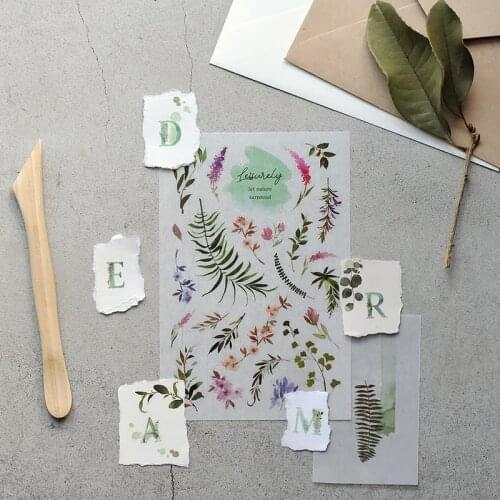 Transfer Paper 2pcs 10*15cm Flower Paper retro hand account material Scrapbook stickers DIY Card making template Art supplies