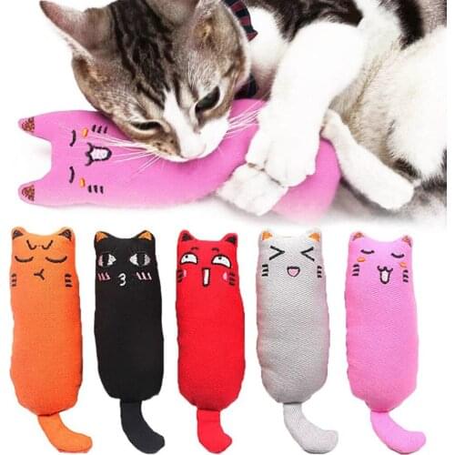Cat Grinding Catnip Toys Funny Interactive Plush Cat Toy Pet Kitten Chewing Toy Claws Thumb Bite Cat mint For Cats Teeth toys