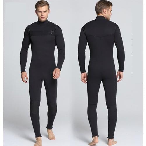 Diving Suit Male Full Bodysuit Wetsuit 3mm Neoprene Stretchy Diving Dress Surfing Snorkeling Zipper Long Sleeve Wetsuit