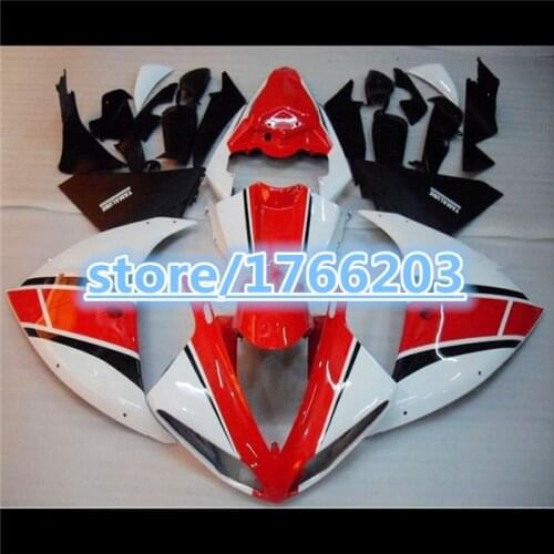 Red white black fairing For YAMAYA YZFR1 YZF1000 09 10 11 12 YZF R1 YZF-R1 YZF1000 2009 2010 2011 2012 red fairings SET BBF
