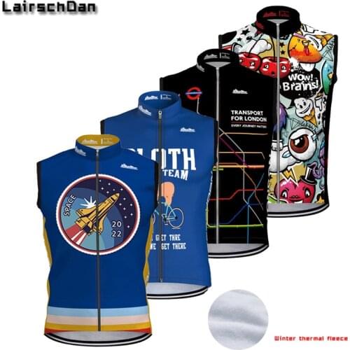 LairschDan 2021 Winter thermal fleece Cycling Sleeveless Vest MTB Bike Vest Clothing Warm Bicycle Cycling Jersey Ropa Ciclismo