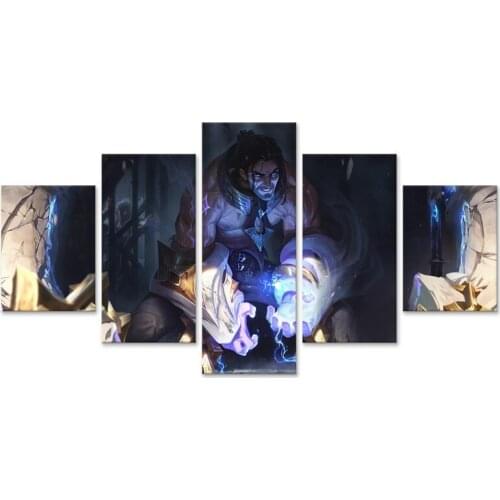 LoL The Unshackled Sylas Canvas Painting Wall Art 5 Pieces Home Decoration Living Room Modular Pictures Artwork Poster