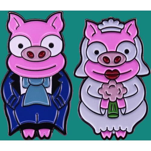 Cute Loves Pig Enamel Pins Brooch Collecting Animal Alloy Lapel Badges Men Women Fashion Jewelry Gifts Adorn Backpack Collar Hat