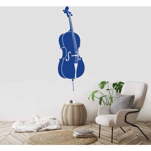 Wall Stickers Vinyl Decal Music Abstract Cello Musical Instrument for Window Furniture Pattern DW11416