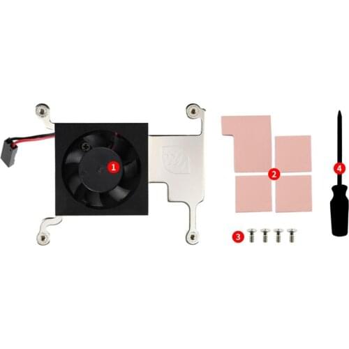 Low-Profile CPU Cooling Fan for Raspberry Pi 4B, 3B+, 3B, with Aluminum Alloy Bracket, Low Noise, Better Cooling