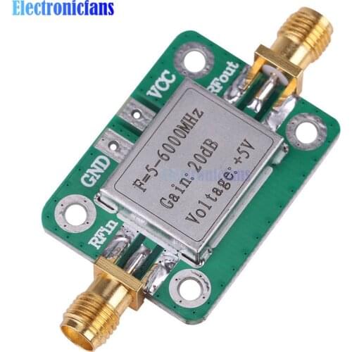 Newest Gain 20dB 5~6000 MHz RF Ultra-Wideband Low noise Power Amplifier Board Module with shield protection function